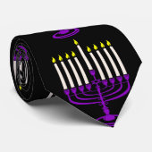 purple menorah hanukkah ネクタイ (ロール)