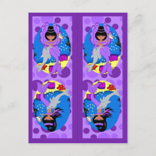 Purple MermaidとMerfaery Bookmarks ポストカード