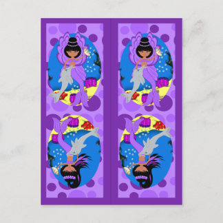 Purple MermaidとMerfaery Bookmarks ポストカード