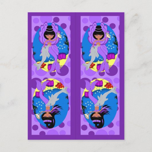 Purple MermaidとMerfaery Bookmarks ポストカード (正面)