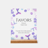 Purple Mermaidをテーマにした誕生日パーティーの特典 アクリルサイン (正面)