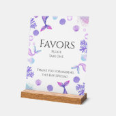 Purple Mermaidをテーマにした誕生日パーティーの特典 アクリルサイン (傾斜)