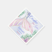 Purple Mermaid 1st Birthday Oneder the Sea スタンダードカクテルナプキン (角)