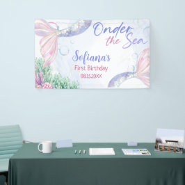 Purple Mermaid 1st Birthday Oneder the Sea 横断幕