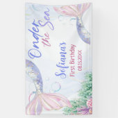 Purple Mermaid 1st Birthday Oneder the Sea 横断幕 (縦)