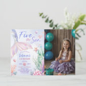 Purple Mermaid 5th Birthday Five the Sea Photo 招待状 (スタンド正面)