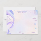 Purple Mermaid Nursery Note Card 招待状 (正面)