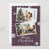 Purple Merry Christmas 2写真 シーズンカード (正面/裏面)