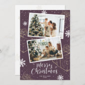 Purple Merry Christmas 2写真 シーズンカード (正面/裏面)