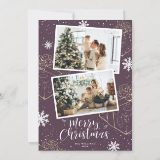 Purple Merry Christmas 2写真 シーズンカード