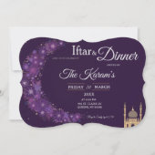 Purple Minimal Mosque Ramadan Iftar Party  招待状 (正面)