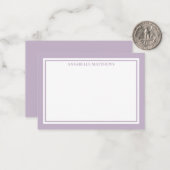 Purple Minimalist Name Monogram ノートカード (正面/裏面インサイチュ)