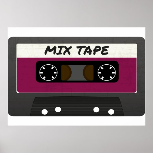 Purple Mix Tape - 80sおよび90sレトロインスパイアギフト ポスター (正面)
