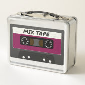 Purple Mix Tape - 80sおよび90sレトロインスパイアギフト メタルランチボックス (裏面)