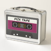 Purple Mix Tape - 80sおよび90sレトロインスパイアギフト メタルランチボックス (正面)