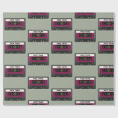 Purple Mix Tape - 80sおよび90sレトロインスパイアギフト ラッピングペーパー (フラット)