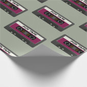Purple Mix Tape - 80sおよび90sレトロインスパイアギフト ラッピングペーパー (角)