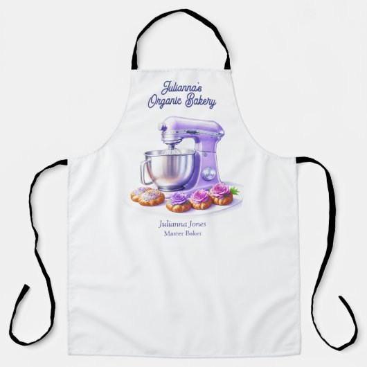 Purple Mixer Bread Bakery Pastry Chef  エプロン (正面)