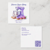 Purple Mixer Bread Bakery Pastry Chef  スクエア名刺 (正面/裏面)
