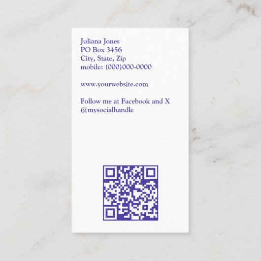 Purple Mixer Bread Bakery Pastry Chef  名刺 (裏面)