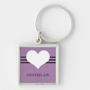 Purple Modern Heart Premium Keychain キーホルダー