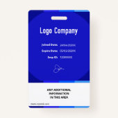 Purple Modern ID Identification Card Photo Badge バッジ (裏面)