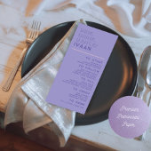 Purple Modern Retro Disco Wedding Guest Name メニュー