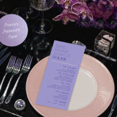 Purple Modern Retro Disco Wedding Guest Name メニュー