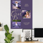 Purple Modern Typography Grad  Three Photos ポスター (ホームオフィス)