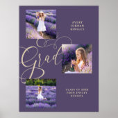 Purple Modern Typography Grad  Three Photos ポスター (正面)