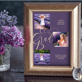 Purple Modern Typography Grad  Three Photos ポスター