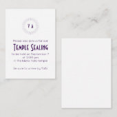 Purple Monogram Circle Temple Sealing Invitation エンクロージャーカード (正面/裏面)