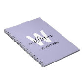 Purple Monogram Initial Aesthetic Gift notebook ノートブック (右側)