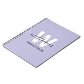 Purple Monogram Initial Aesthetic Gift notebook ノートブック (左側)