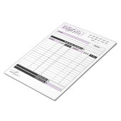 Purple Monthly Budget Plan of Income and Expenses ノートパッド (アングル)