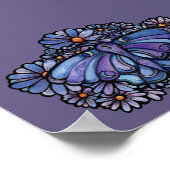 Purple Moon Moth Daisies ポスター (角)