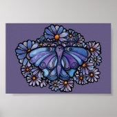 Purple Moon Moth Daisies ポスター (正面)
