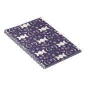 Purple Moon Phase Floral Pattern Spiral Notebook ノートブック (右側)