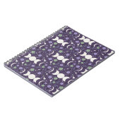 Purple Moon Phase Floral Pattern Spiral Notebook ノートブック (左側)