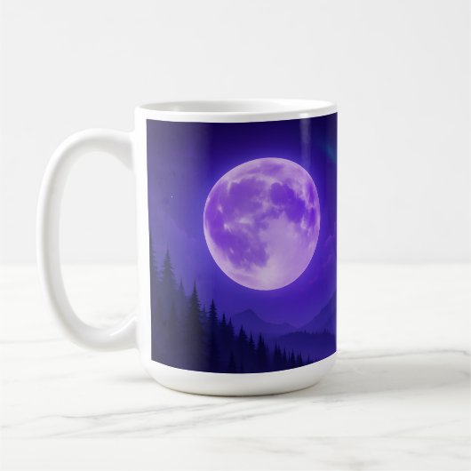 Purple Moon Serenity Mousepad – Midnight Mountain コーヒーマグカップ (左)