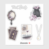 Purple Moon Stars Tarot Cards シール (シート)