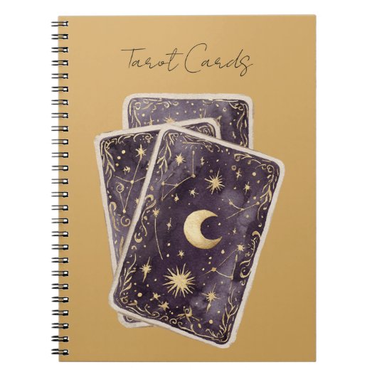 Purple Moon Stars Tarot Cards ノートブック (正面)