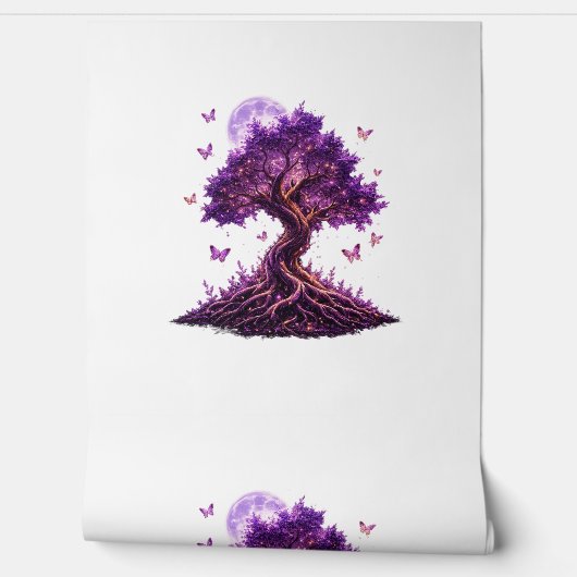 Purple Moon Tree Fantasy Wallpaper 壁紙 (ほどく)