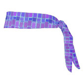 Purple Mosaic Squares Tile Pattern タイヘッドバンド (回転90)