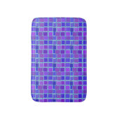 Purple Mosaic Squares Tile Pattern バスマット (正面縦)