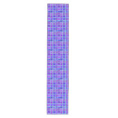 Purple Mosaic Squares Tile Pattern ミディアムテーブルランナー (正面)