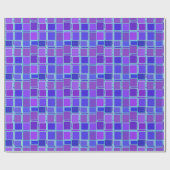 Purple Mosaic Squares Tile Pattern ラッピングペーパー (フラット)