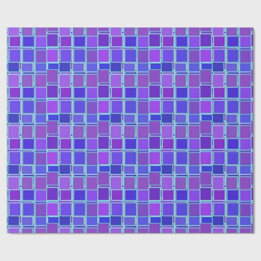 Purple Mosaic Squares Tile Pattern ラッピングペーパー (フラット)