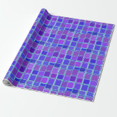 Purple Mosaic Squares Tile Pattern ラッピングペーパー (アンロールド)
