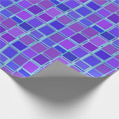Purple Mosaic Squares Tile Pattern ラッピングペーパー (角)